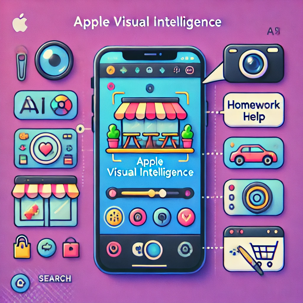 Ilustración de Apple Visual Intelligence en un smartphone.