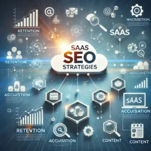 Representación visual de estrategias SEO para SaaS.